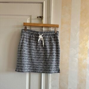 Cotton/polyester Dakini mini skirt. Navy/white stripe size S.